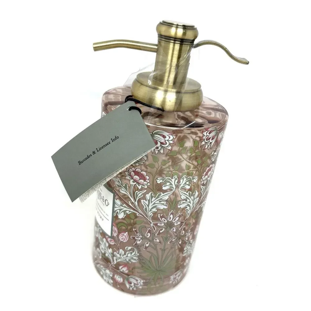 William Morris & Co Bathroom Soap Dispenser Pump Pink Floral Vanity Accessory